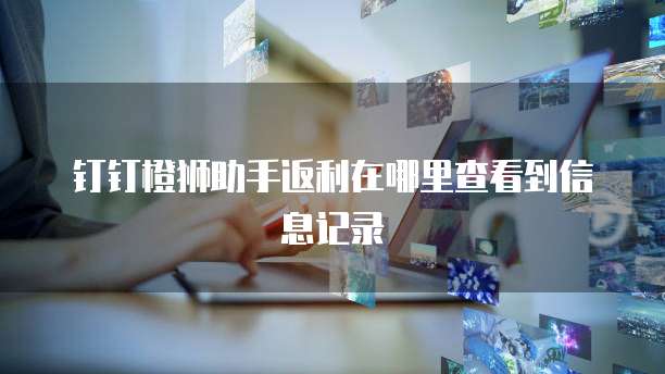 钉钉橙狮助手返利在哪里查看到信息记录