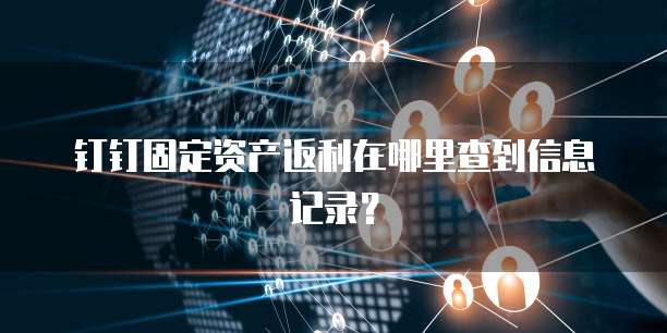 钉钉固定资产返利在哪里查到信息记录？