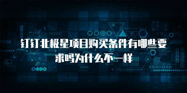 钉钉北极星项目购买条件有哪些要求吗为什么不一样