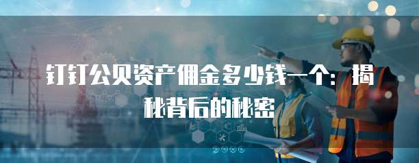 钉钉公贝资产佣金多少钱一个:揭秘背后的秘密