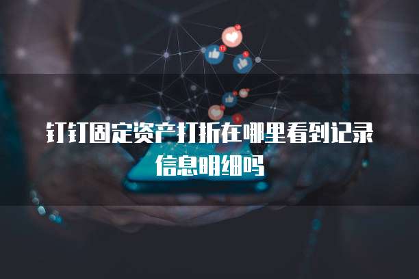 钉钉固定资产打折在哪里看到记录信息明细吗