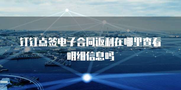 钉钉点签电子合同返利在哪里查看明细信息吗