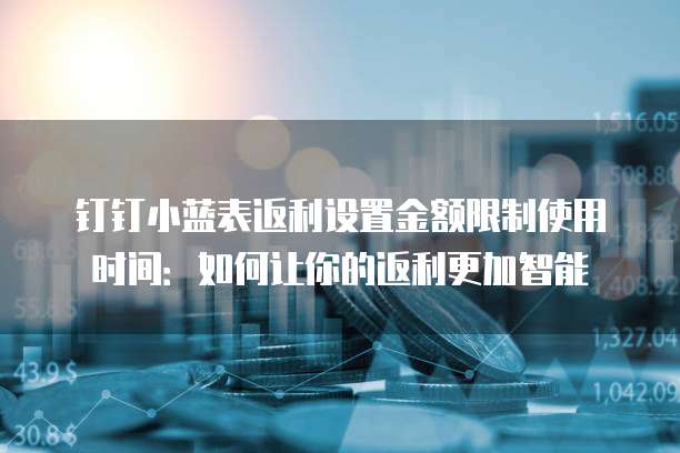 钉钉小蓝表返利设置金额限制使用时间：如何让你的返利更加智能