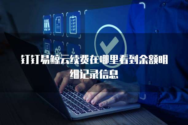 钉钉易鲸云续费在哪里看到余额明细记录信息