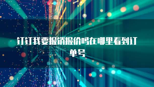 钉钉我要报销报价吗在哪里看到订单号