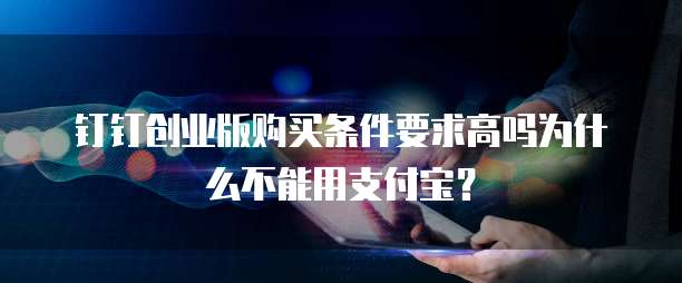 钉钉创业版购买条件要求高吗为什么不能用支付宝?