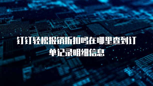钉钉轻松报销折扣吗在哪里查到订单记录明细信息