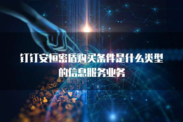 钉钉安恒密盾购买条件是什么类型的信息服务业务