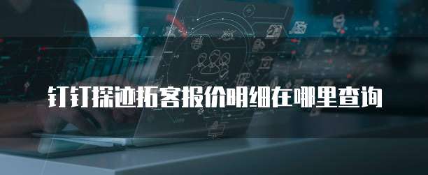 钉钉探迹拓客报价明细在哪里查询