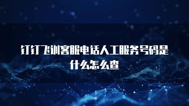 钉钉飞训客服电话人工服务号码是什么怎么查