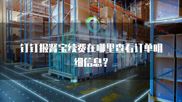 钉钉报餐宝续费在哪里查看订单明细信息?