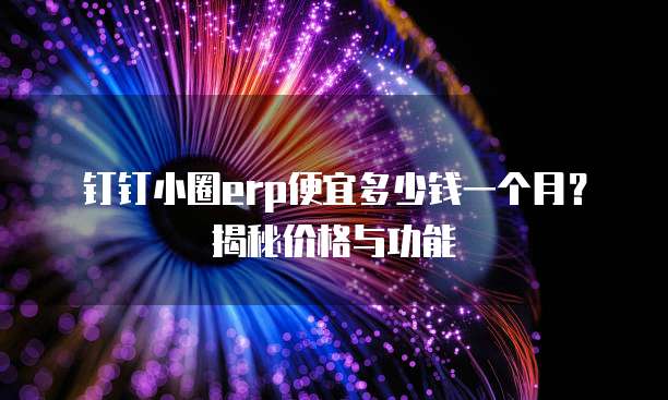 钉钉小圈erp便宜多少钱一个月?揭秘价格与功能