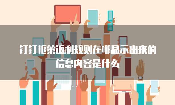 钉钉枢策返利规则在哪显示出来的信息内容是什么