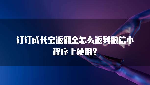 钉钉成长宝返佣金怎么返到微信小程序上使用?