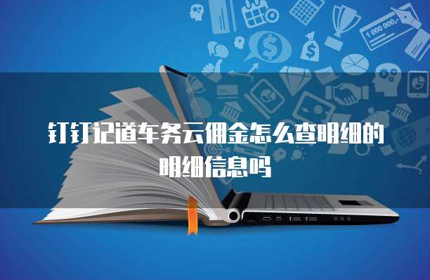 钉钉记道车务云佣金怎么查明细的明细信息吗