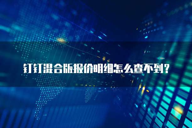 钉钉混合版报价明细怎么查不到?