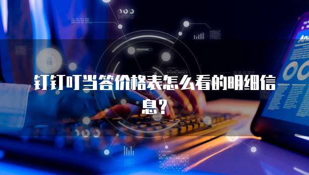 钉钉叮当答价格表怎么看的明细信息?