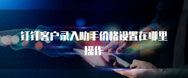 钉钉客户录入助手价格设置在哪里操作