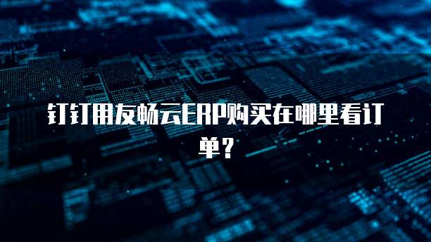 钉钉用友畅云ERP购买在哪里看订单?