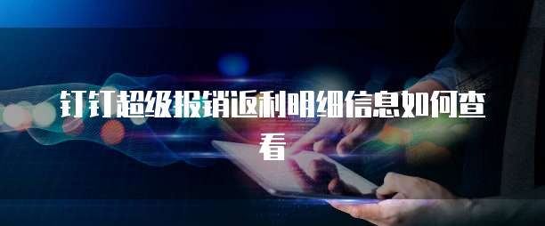 钉钉超级报销返利明细信息如何查看