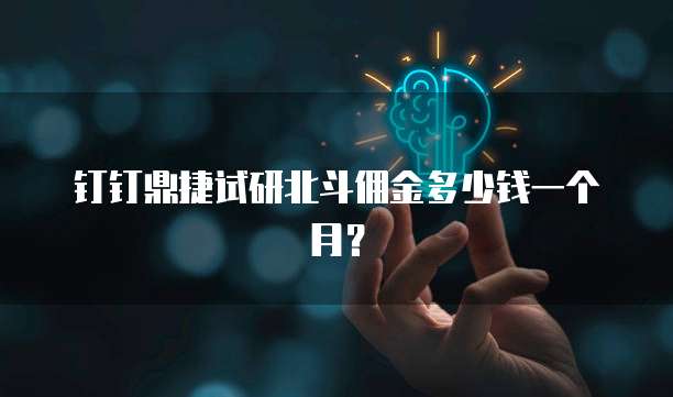 钉钉鼎捷试研北斗佣金多少钱一个月?