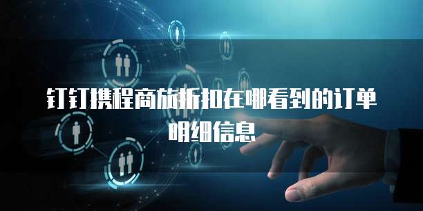 钉钉携程商旅折扣在哪看到的订单明细信息