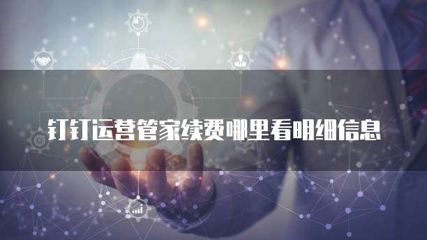 钉钉运营管家续费哪里看明细信息