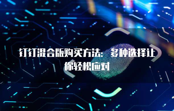 钉钉混合版购买方法：多种选择让你轻松应对
