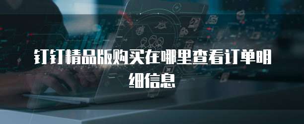 钉钉精品版购买在哪里查看订单明细信息