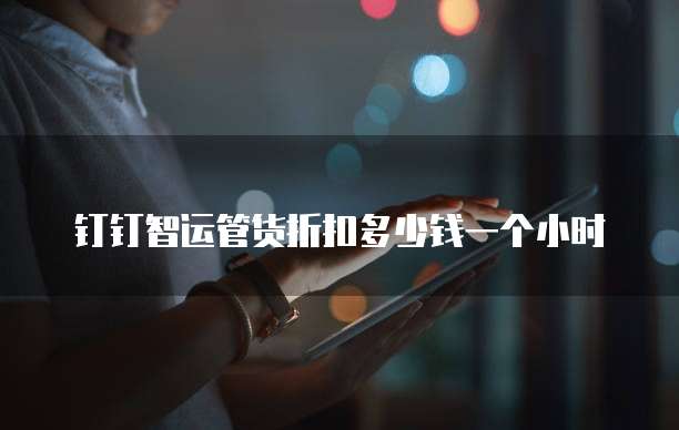 钉钉智运管货折扣多少钱一个小时