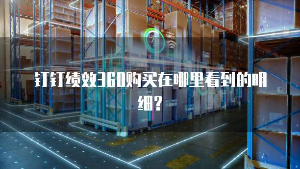 钉钉绩效360购买在哪里看到的明细?
