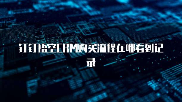 钉钉悟空CRM购买流程在哪看到记录