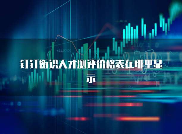 钉钉衡识人才测评价格表在哪里显示