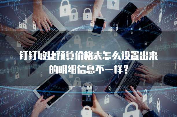 钉钉敏捷预算价格表怎么设置出来的明细信息不一样?