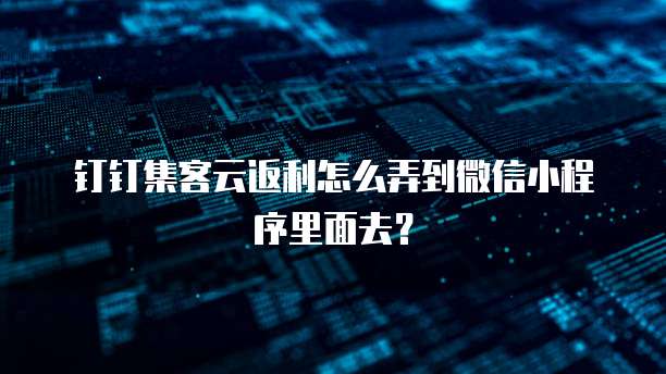 钉钉集客云返利怎么弄到微信小程序里面去?
