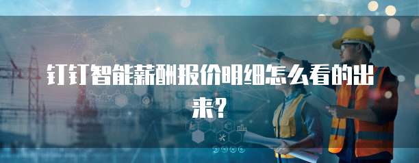 钉钉智能薪酬报价明细怎么看的出来?