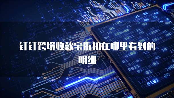 钉钉跨境收款宝折扣在哪里看到的明细