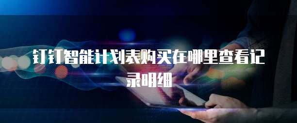 钉钉智能计划表购买在哪里查看记录明细