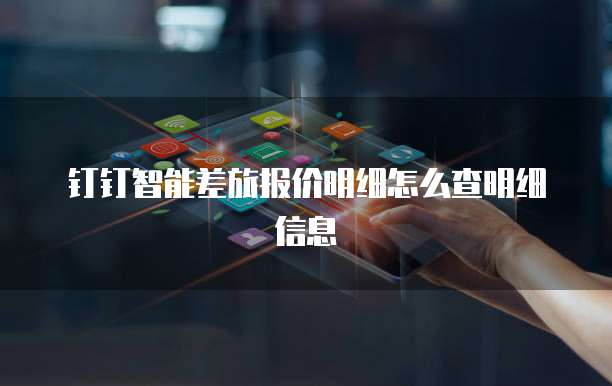 钉钉智能差旅报价明细怎么查明细信息