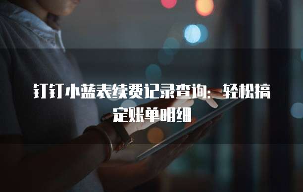 钉钉小蓝表续费记录查询:轻松搞定账单明细