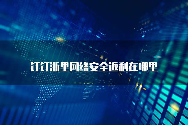 钉钉浙里网络安全返利在哪里