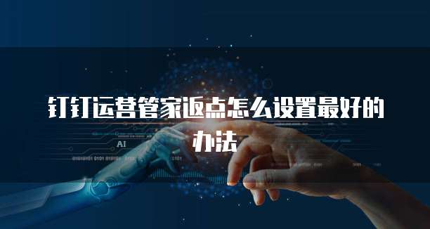 钉钉运营管家返点怎么设置最好的办法