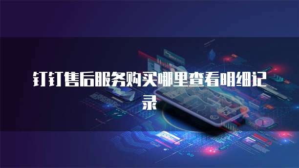 钉钉售后服务购买哪里查看明细记录