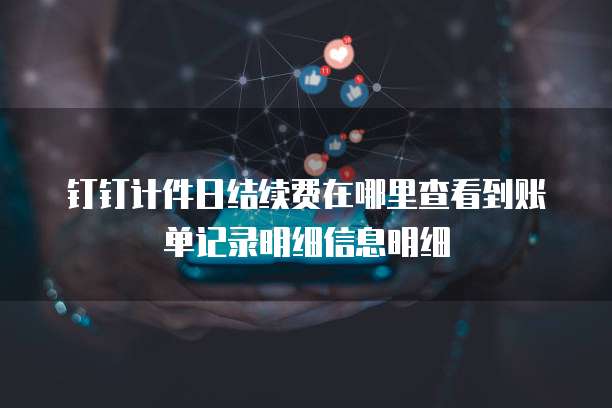 钉钉计件日结续费在哪里查看到账单记录明细信息明细
