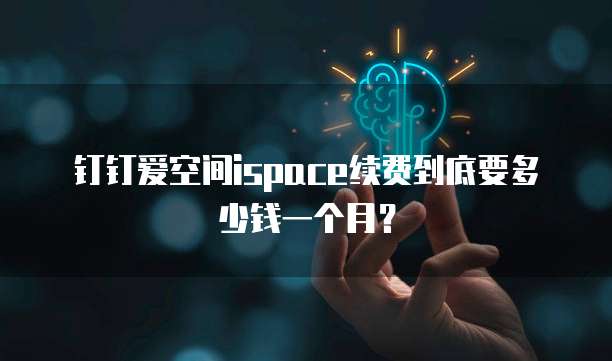钉钉爱空间ispace续费到底要多少钱一个月?