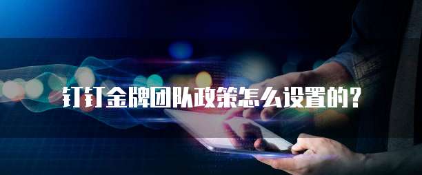 钉钉金牌团队政策怎么设置的?