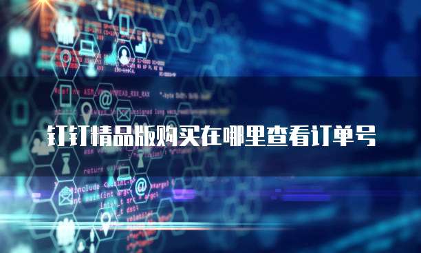 钉钉精品版购买在哪里查看订单号