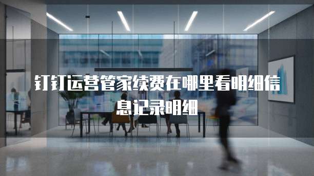 钉钉运营管家续费在哪里看明细信息记录明细