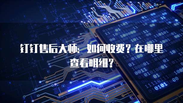 钉钉售后大师:如何收费?在哪里查看明细?