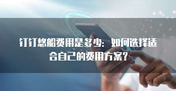 钉钉悠船费用是多少:如何选择适合自己的费用方案?